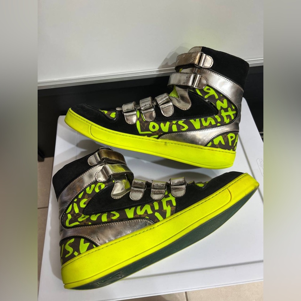 Louis Vuitton Stephen Sprouse GRAFFITI SNEAKERS High top Size 10 US Spellout